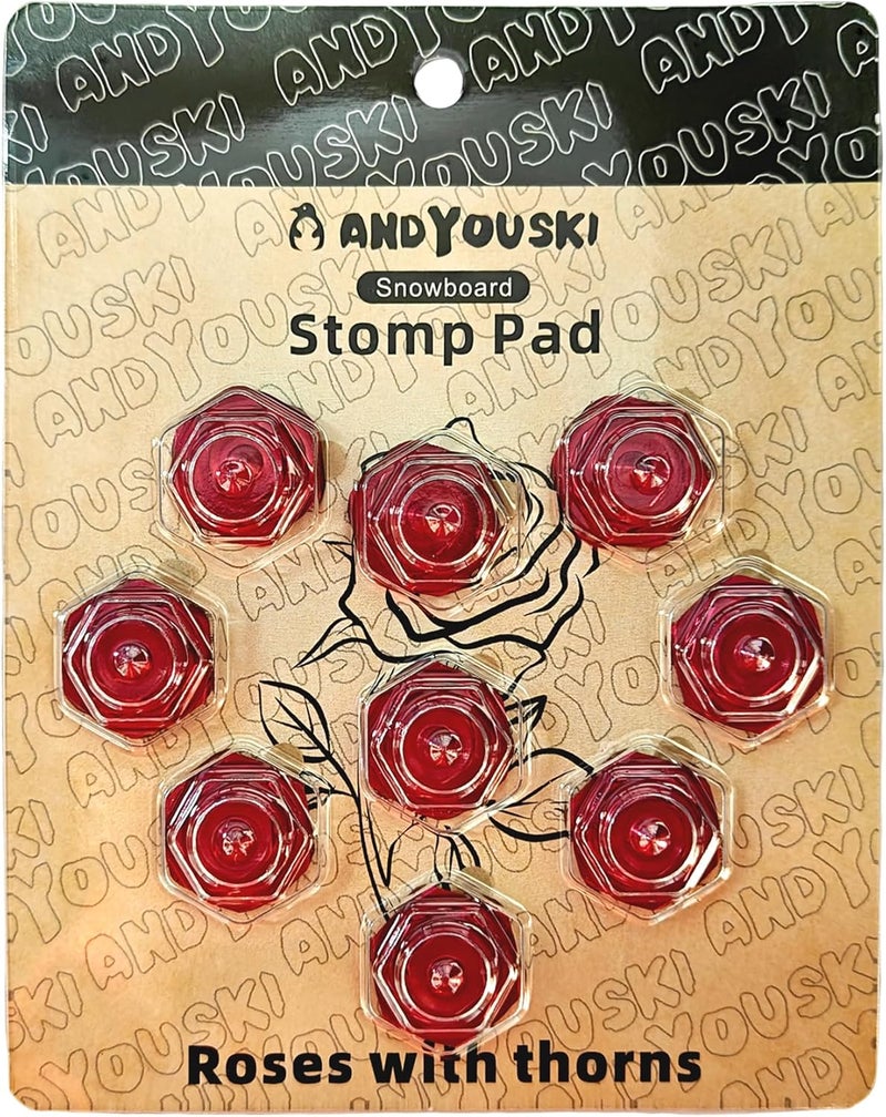 ANDYOUSKI 4-Layer Hexagonal Tapered Studs 18mm Aluminum Snowboard Stomp Pad - 9pcs - Image 1